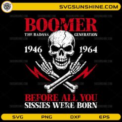 boomer generation svg badass skull vintage quote retro design