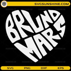 Bruno Mars heart SVG design with bold typography