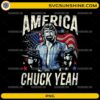 Chuck Norris America PNG patriotic vintage design with USA flag and bold text