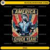 Chuck Norris America PNG vintage patriotic design with American flag background