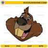Funny cartoon beaver face SVG with big teeth and smileb