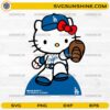 Cute cartoon cat baseball player SVG with cap glove and ball
