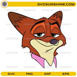 Funny cartoon fox face SVG with sly expression