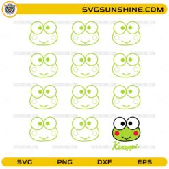 cute frog face SVG bundle cartoon frog head design with big eyes