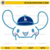 Cute kawaii dog wearing LA baseball hat SVG design