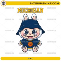 Cute Michigan basketball cartoon character PNG kawaii style