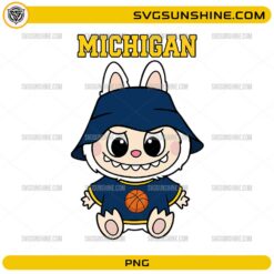 Cute Michigan basketball cartoon character PNG kawaii design