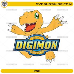 Digimon Agumon PNG cute yellow dinosaur digital monster character