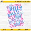 Dilly Dally Club SVG cute coquette drink design with smiley and flowers
