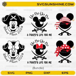 Disney pirate SVG bundle 2026 with Mickey Minnie pirate designs