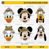 Disney safari friends SVG bundle with Mickey Minnie Donald Daisy Pluto Goofy