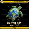 earth day sea turtle PNG with globe shell save the earth design