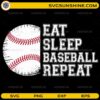 Eat Sleep Baseball Repeat design with distressed baseball graphic