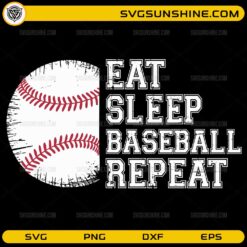 Eat Sleep Baseball Repeat design with distressed baseball graphic