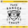 Endor Park Ranger SVG with cute forest ranger bear and trees