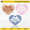 Feliz Día de las Madres SVG bundle with decorative heart designs
