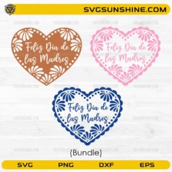 Feliz Día de las Madres SVG bundle with decorative heart designs