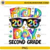 Field Day 2026 Second Grade tie dye PNG colorful school event design