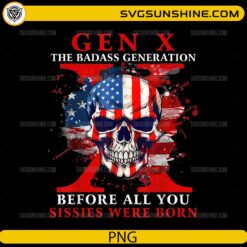 gen x badass generation skull american flag grunge vintage design