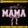 girl mama pink checkered bow SVG PNG mothers day design