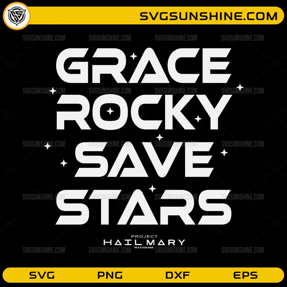 Grace Rocky Save Stars SVG Sci-Fi Design