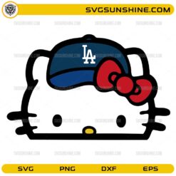 Cute Hello Kitty wearing LA baseball cap SVG design