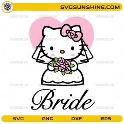 Hello Kitty Bride SVG cute wedding bridal design