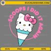 Hello Kitty ice cream SVG design cute summer dessert theme