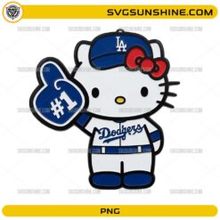 Hello Kitty Los Angeles Dodgers PNG cute baseball fan cartoon design