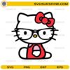 hello kitty nerd glasses svg cute cartoon geek kitty with bow and glasses