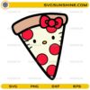 hello kitty pizza slice svg cute cartoon kitty pizza design with bow
