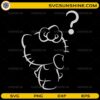 Hello Kitty outline with question mark cute SVG design