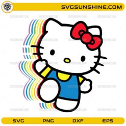 hello kitty rainbow svg cute cartoon kitty with colorful rainbow effect