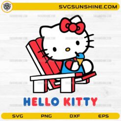 Hello Kitty summer SVG beach chair ice cream cute design