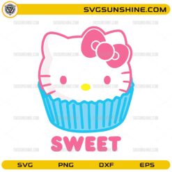 Hello Kitty cupcake SVG sweet cute kitty dessert design