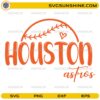 Houston Astros cute design with baseball stitches and heart