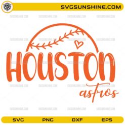 Houston Astros cute design with baseball stitches and heart