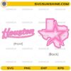 Houston script and Texas state star pink SVG design front and back