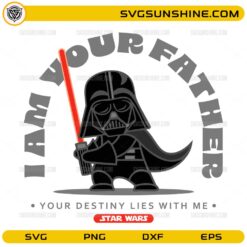 i am your father svg cute cartoon dark villain with lightsaber design