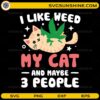 Cute cat hugging cannabis leaf I Like Weed My Cat SVG design