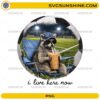 funny raccoon drinking iced coffee soccer field PNG design