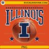 Illinois Fighting Illini basketball ball and logo PNG design