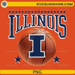 Illinois Fighting Illini basketball ball and logo PNG design