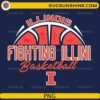 Illinois Fighting Illini basketball navy blue script PNG design