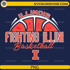 Illinois Fighting Illini basketball navy blue script PNG design