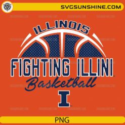 Illinois Fighting Illini basketball orange court style PNG design