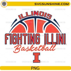 Illinois Fighting Illini basketball script style PNG design