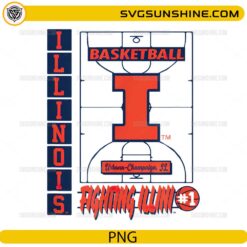 Illinois Fighting Illini basketball vintage court #1 PNG design