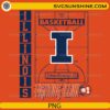 Illinois Fighting Illini basketball vintage court PNG design