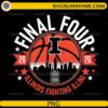 Illinois Fighting Illini Final Four 2026 black edition PNG with Indianapolis skyline